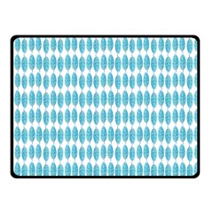 Blue Watercolour Leaf Pattern Fleece Blanket (small)