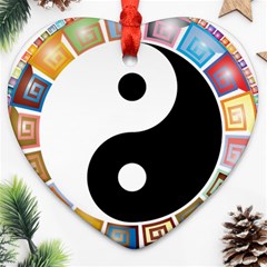 Yin Yang Eastern Asian Philosophy Ornament (heart)