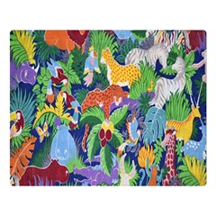 Animated Safari Animals Background Double Sided Flano Blanket (large) 