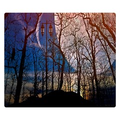 Full Moon Forest Night Darkness Double Sided Flano Blanket (small) 
