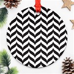 Pattern Black 1 Round Ornament (Two Sides) Back