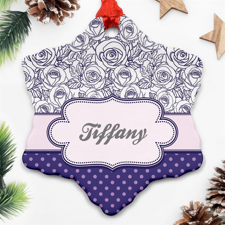 Pattern Purple 2 Snowflake Ornament (Two Sides)