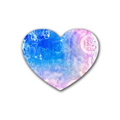 Horoscope Compatibility Love Romance Star Signs Zodiac Rubber Coaster (heart) 