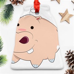 Happy Cartoon Baby Hippo Ornament (bell)