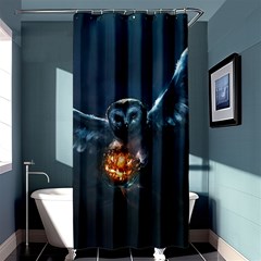 Owl And Fire Ball Shower Curtain 36  X 72  (stall) 