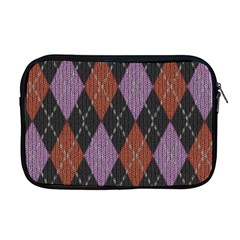 Knit Geometric Plaid Fabric Pattern Apple Macbook Pro 17  Zipper Case