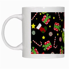 Grinch Pattern White Mugs