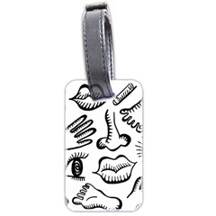 Anatomy Icons Shapes Ear Lips Luggage Tags (two Sides)