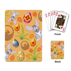 Easter Bunny And Egg Basket Playing Card