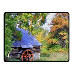 Landscape Blue Shed Scenery Wood Fleece Blanket (small)