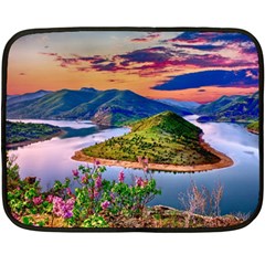 Landscape River Nature Water Sky Fleece Blanket (mini)