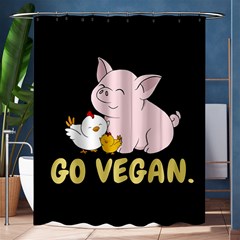 Go Vegan - Cute Pig And Chicken Shower Curtain 60  X 72  (medium) 