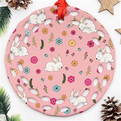 Easter Bunny  Ornament (round Filigree)