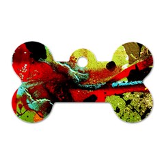 Yellow Dolphins   Blue Lagoon 4 Dog Tag Bone (one Side)