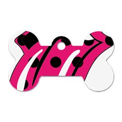 Pink Tongue Dog Tag Bone (one Side)