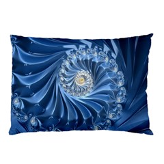 Blue Fractal Abstract Spiral Pillow Case (two Sides)