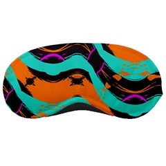 Blue Orange Black Waves                                         Sleeping Mask