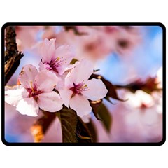 Three Sakura Flowers Fleece Blanket (large) 