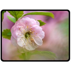 Single Almond Flower Fleece Blanket (large) 