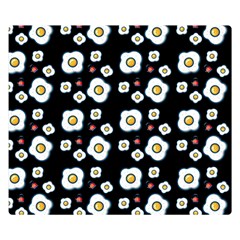 Eggs Black Double Sided Flano Blanket (small) 