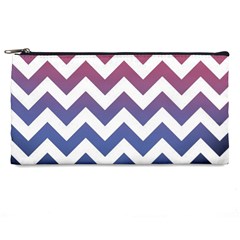 Pink Blue Black Ombre Chevron Pencil Cases