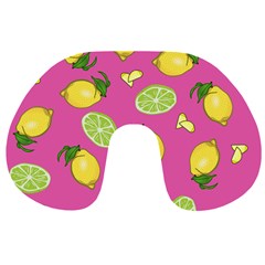 Lemons And Limes Pink Travel Neck Pillows
