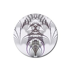 Fractal Delicate Intricate Rubber Coaster (round) 