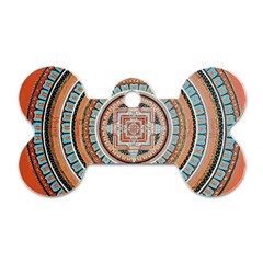 Mandala Art Painting Acrylic Dog Tag Bone (one Side)