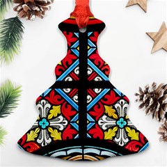 Stained Glass Window Colorful Color Christmas Tree Ornament (two Sides)