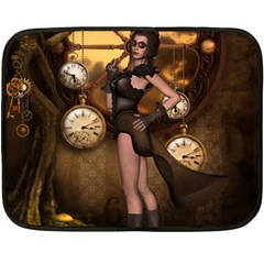 Wonderful Steampunk Lady Fleece Blanket (mini)