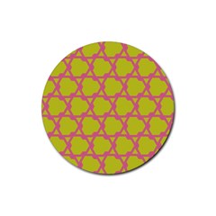 Pattern Background Structure Pink Rubber Coaster (round) 