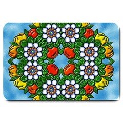 Mandala Background Colorful Pattern Large Doormat 