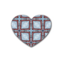 Pattern Cross Geometric Shape Rubber Coaster (heart) 