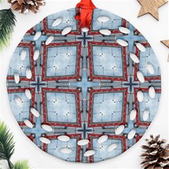 Pattern Cross Geometric Shape Round Filigree Ornament (two Sides)