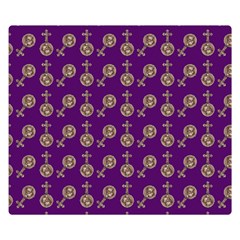 Victorian Crosses Purple Double Sided Flano Blanket (small) 