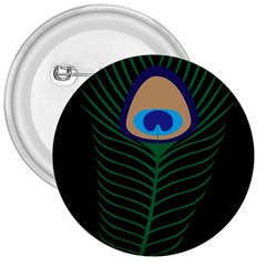 Peacock Feather 3  Buttons