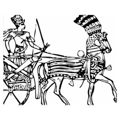 Line Art Drawing Ancient Chariot Double Sided Flano Blanket (medium) 