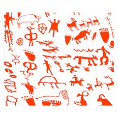 Petroglyph Art Symbols Art Rock Double Sided Flano Blanket (small) 