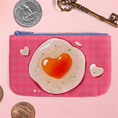 Omelette Heart Pink Valentine Large Coin Purse