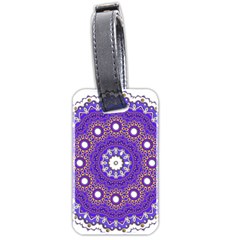 Mandala Abstract Design Pattern Blue Luggage Tag (two Sides)