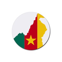 Cameroon Flag Map Geography Rubber Coaster (round) 