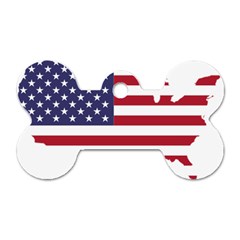 America Art Borders Cartography Dog Tag Bone (one Side)