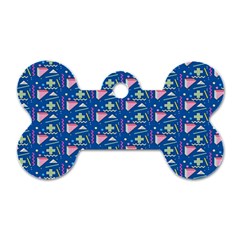 Memphis Pattern Dog Tag Bone (one Side)
