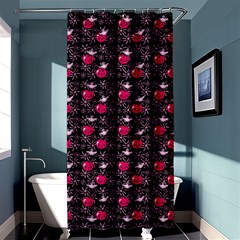 Cherries An Bats Black Shower Curtain 36  X 72  (stall) 