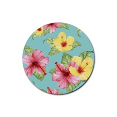 Hibiscus Rubber Coaster (round) 