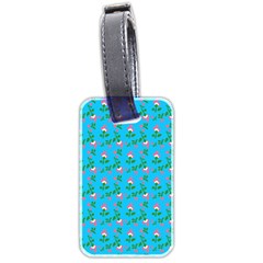 Carnation Pattern Blue Luggage Tag (two Sides)