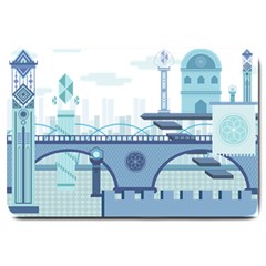 Blue City Building Fantasy Large Doormat 