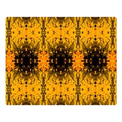 Pattern Wallpaper Background Yellow Amber Black Double Sided Flano Blanket (large) 