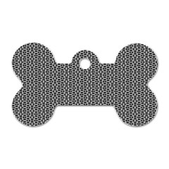 Black And White Triangles Dog Tag Bone (one Side)