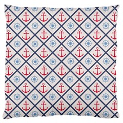 Seamless Pattern With Cross Lines Steering Wheel Anchor Large Cushion Case (two Sides)